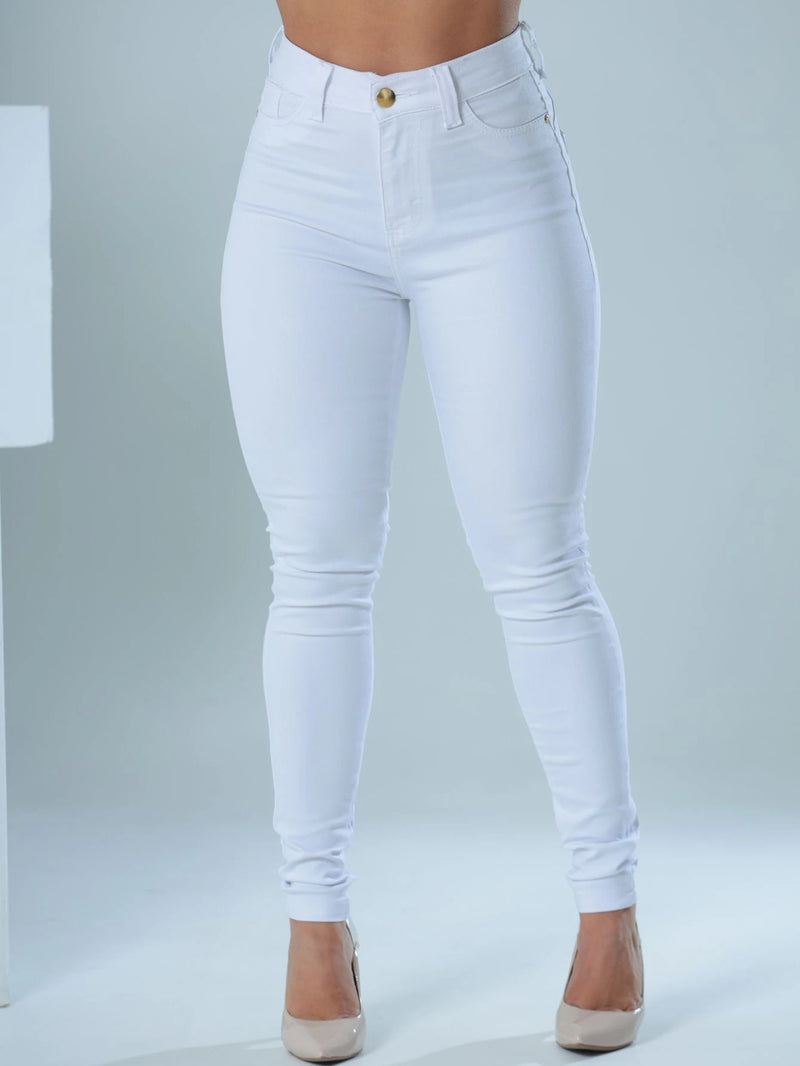 Calça Branca Jeans Skinny